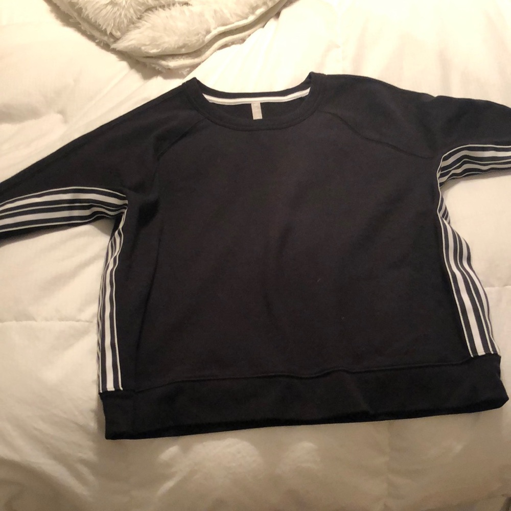 Black with white stripes sweatshirt